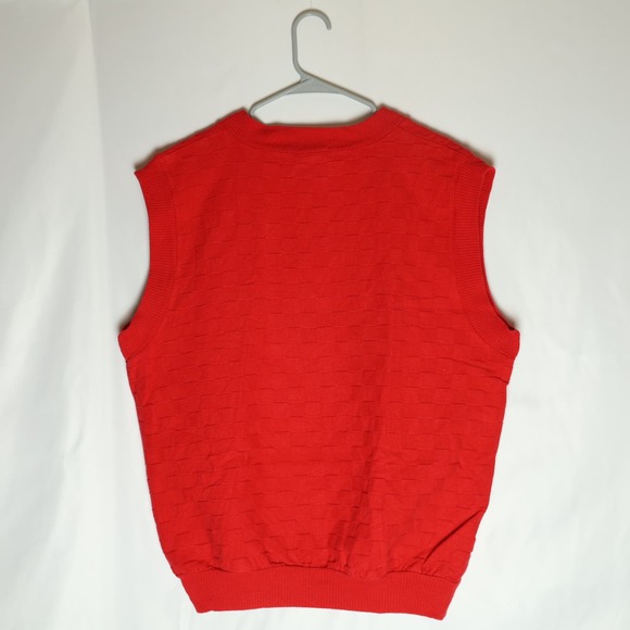 Wek The World Sweater Vest Mens XL Red Squared Sleeveless Pullover 90s Vintage - Picture 2 of 4
